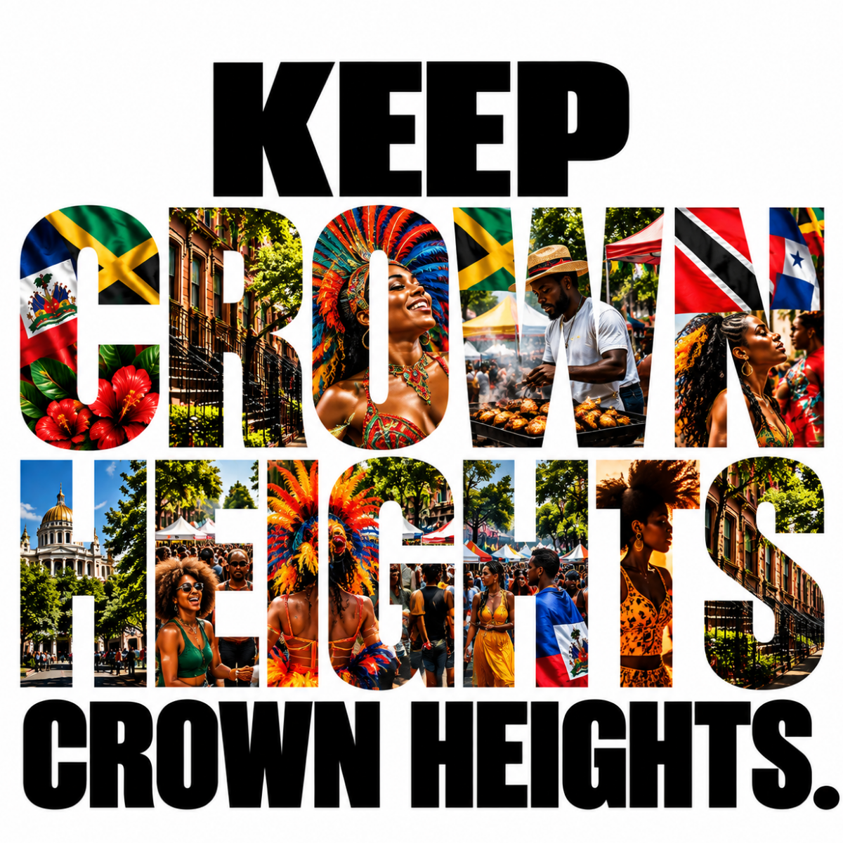 Keep Crown Heights Crown Heights. original sticker artwork